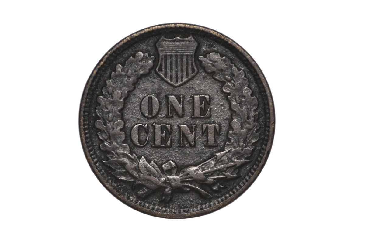 1909 Indian Head Penny Dark Natural Patina, Final Year of Issue, No Mint Mark - 1909 Indian Head Cent with Heavy Original Oxidation