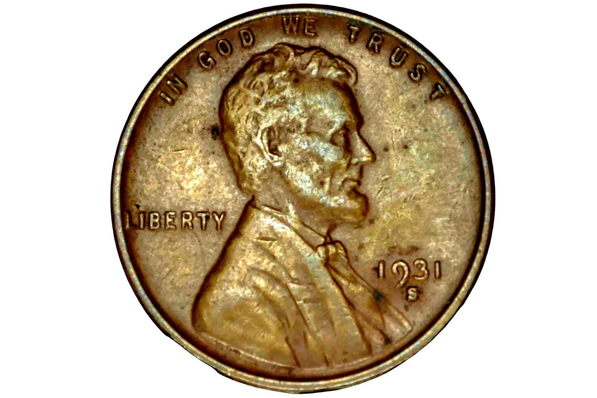 1931-S Wheat Penny - VF Grade / Condition - San Francisco Mint - Key Date Wheat - 1931S Wheat Back Cent Wheat Ear 1931 S