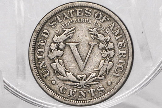 1889 V Nickel - AG-VG (About Good to Very Good) Grade - 1889 Liberty Head Nickel - Philadelphia Mint - Better Date - Nickel Collection