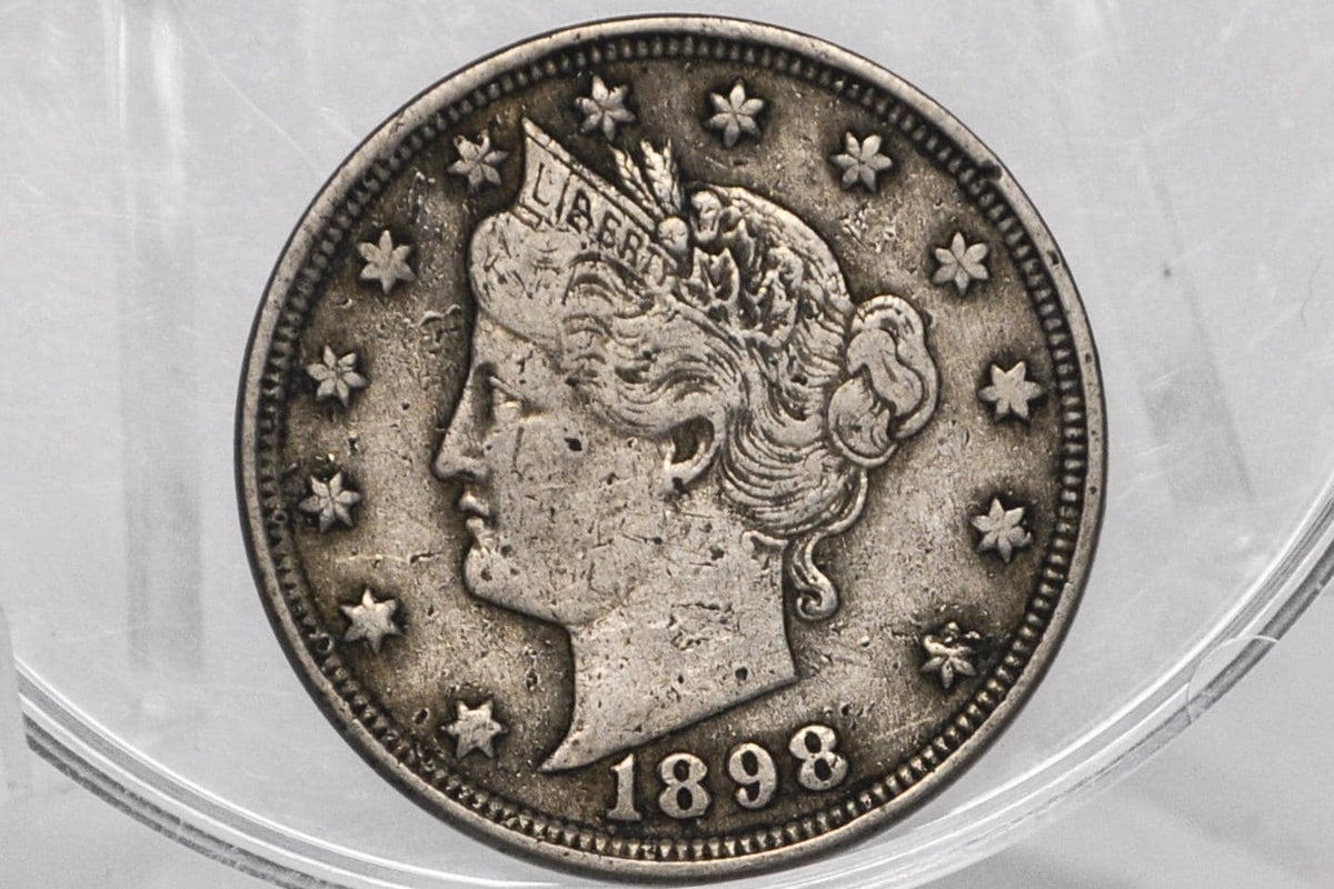 1898 V Nickel - Choose by Grade/Condition - 1898 Liberty Head Nickel - Philadelphia Mint Better Date Nickel Collection