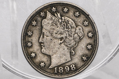1898 V Nickel - Choose by Grade/Condition - 1898 Liberty Head Nickel - Philadelphia Mint Better Date Nickel Collection