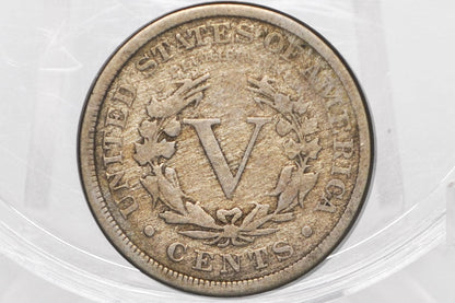 1887 Liberty Head Nickel - Choose by Grade - Semi-Key Date - 1887 V Nickel - Philadelphia Mint - 1887 Nickel - V Nickel Key Date