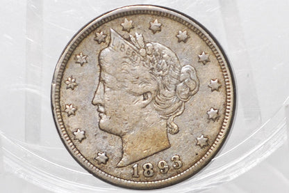 1893 V Nickel - Choose by Grade / Condition - 1893 Liberty Head Nickel - Philadelphia Mint - Better Date - Nickel Collection
