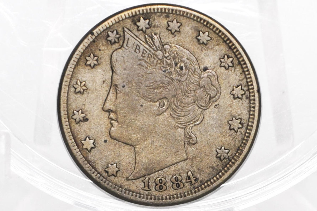 1884 Liberty Head Nickel - Choose by Grade - Semi-Key Date - 1884 V Nickel - Philadelphia Mint - 1884 Nickel - V Nickel Key Date