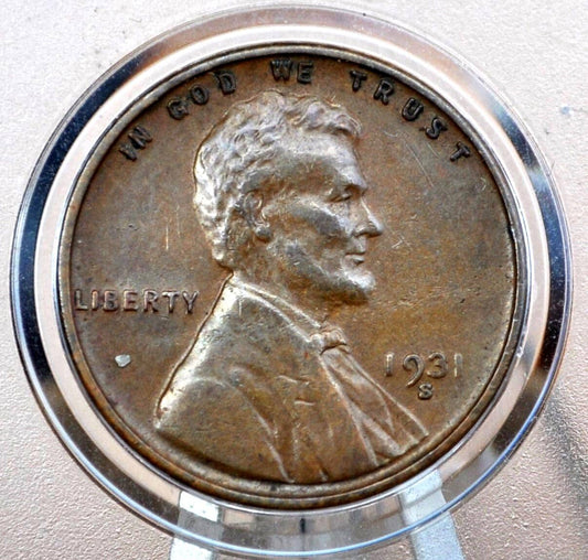 1931-S Wheat Penny - XF (Extremely Fine) Grade / Condition - San Francisco Mint - Key Date Wheat - 1931S Wheat Back Cent Wheat Ear 1931 S
