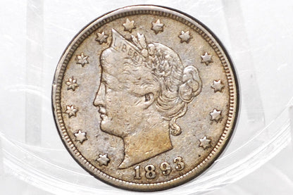 1893 V Nickel - Choose by Grade / Condition - 1893 Liberty Head Nickel - Philadelphia Mint - Better Date - Nickel Collection