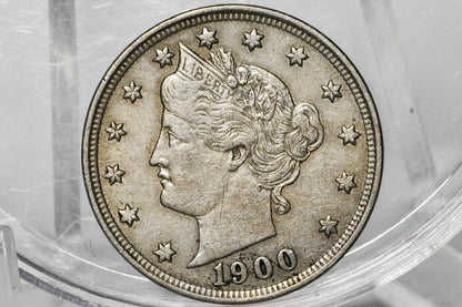 1900 Liberty Head Nickel - Choose by Grade / Condition - V Nickel 1900 - Barber Design - Old, Collectible US Coin