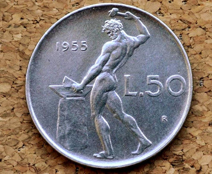 1950-80's L.50 Italian Coin - 50 Lira 1950-80's - Beautiful Coin - Uncirculated L50 Italy 1950-80's