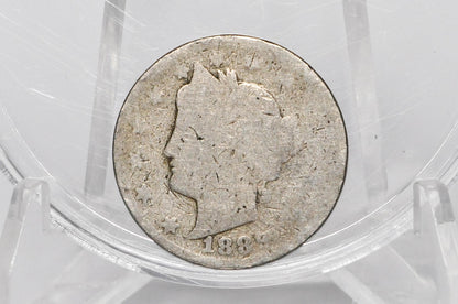 1889 V Nickel - AG-VG (About Good to Very Good) Grade - 1889 Liberty Head Nickel - Philadelphia Mint - Better Date - Nickel Collection