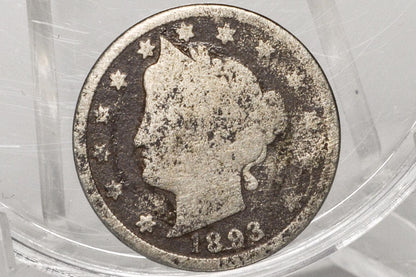 1893 V Nickel - Choose by Grade / Condition - 1893 Liberty Head Nickel - Philadelphia Mint - Better Date - Nickel Collection