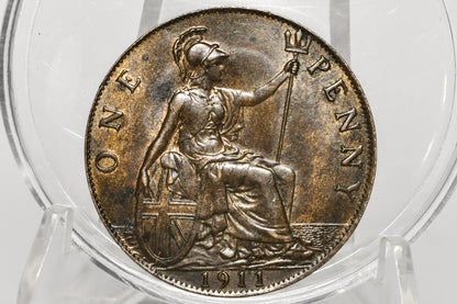 1911 Great Britain One Penny - Choose by Grade / Coin - UK Penny 1911 - Higher Grades