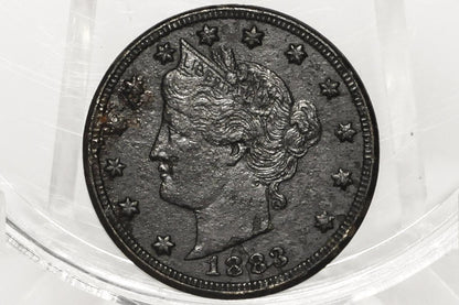 1883 V Nickel WITH Cents - Rarer Variety 1883 V Nickel W/Cents - First Year - Choose By Grade / Condition - 1883 Liberty Head Nickel