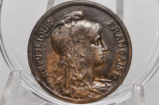 1917 France 10 Centimes - UNC Condition - Third Republic of France Coinage -