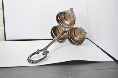 Antique Reed & Barton Silver Plated 3-Cup Candle Holder & Table Centerpiece - Victorian Reed & Barton Silver Caddy Gothic Taper Candle Holder