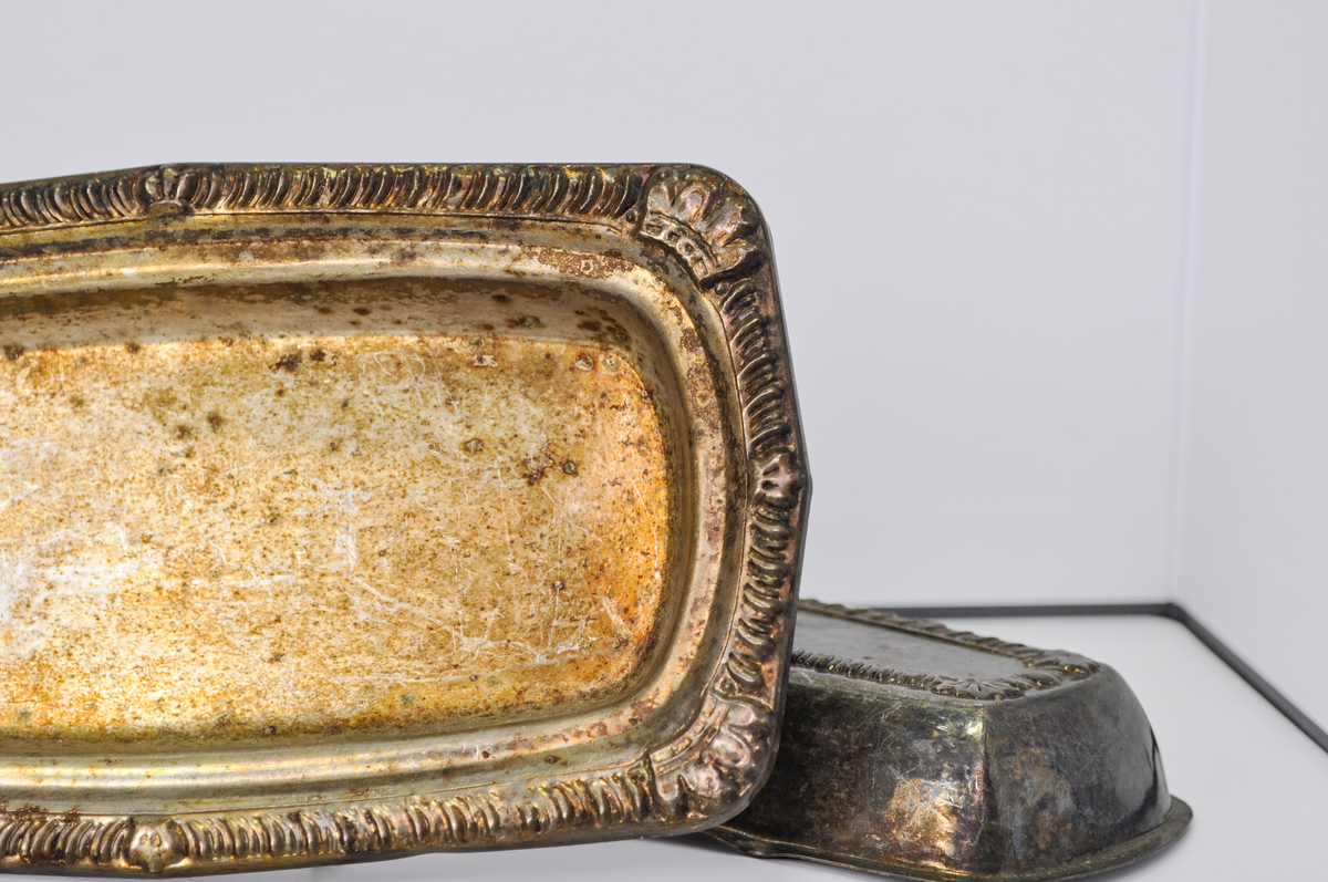 Vintage Herald Silverplate Covered Butter Dish, 'Heraldic' Pattern - Heraldic by Herald Silver Plated 2-Piece Lidded Butter Dish