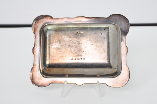 Vintage English Silver-Plated Lidded Butter Dish Mini Entree Numbered 44072 - Vintage Ornate English Silver-Plated Lidded Miniature Butter Dish