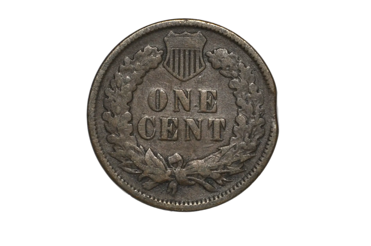 1893 United States Indian Head Cent Minor Straight Clipped Planchet Error - US 1893 Indian Head Cent Minor Error Planchet Clip