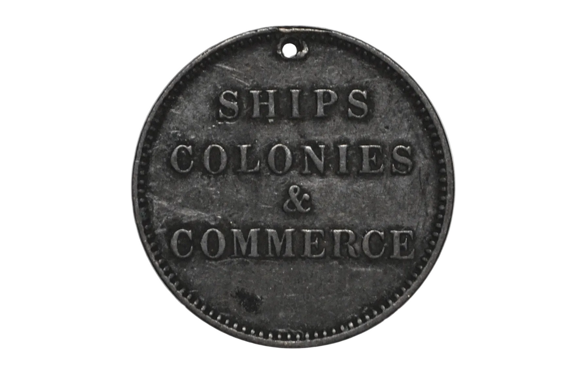 Ships Colonies & Commerce Holed Token Variant PE-10-24 (Lees 24) - PE-10-24 Ships Colonies & Commerce Holed Token