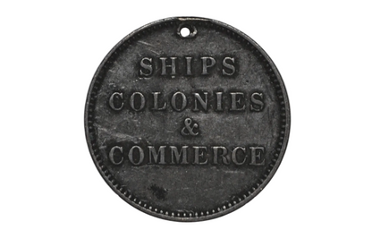Ships Colonies & Commerce Holed Token Variant PE-10-24 (Lees 24) - PE-10-24 Ships Colonies & Commerce Holed Token