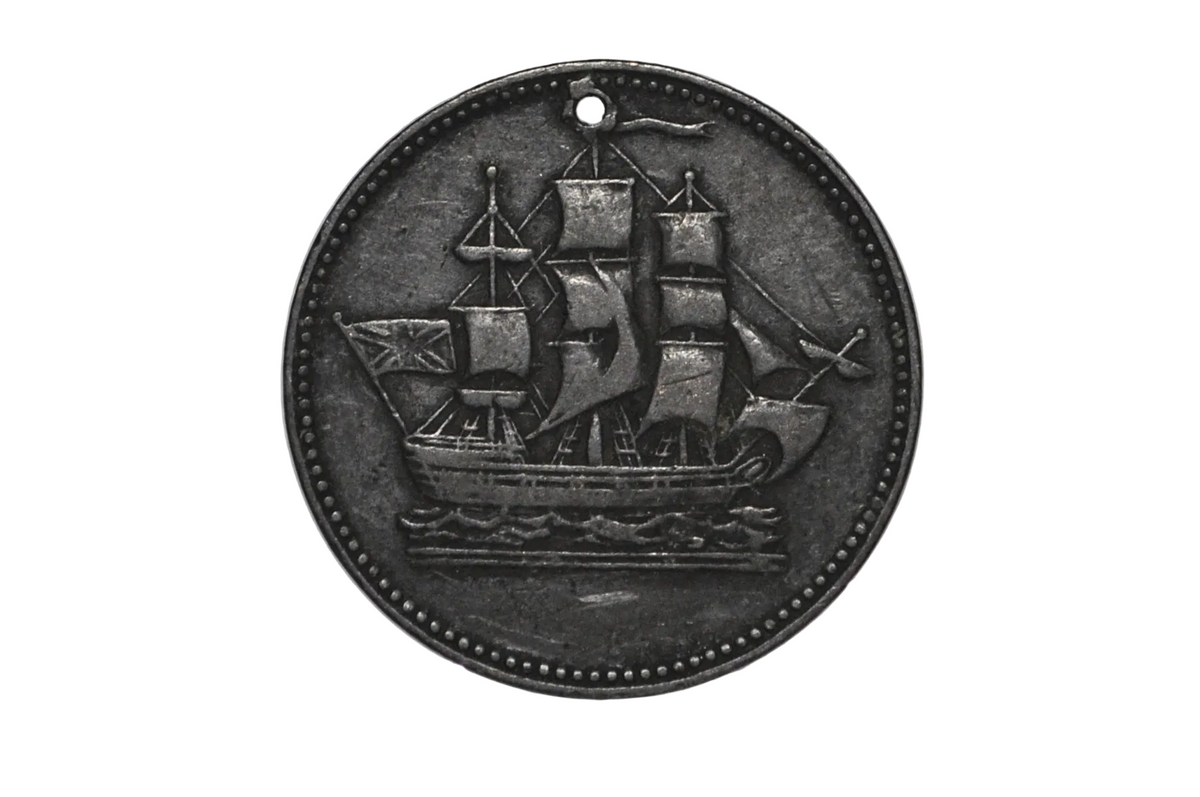 Ships Colonies & Commerce Holed Token Variant PE-10-24 (Lees 24) - PE-10-24 Ships Colonies & Commerce Holed Token