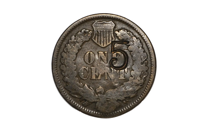 I.F.V. 20 Merchant Counterstamp on 1875 Indian Head One Cent - U.S. One Cent Indian Head 1875 Countermarked