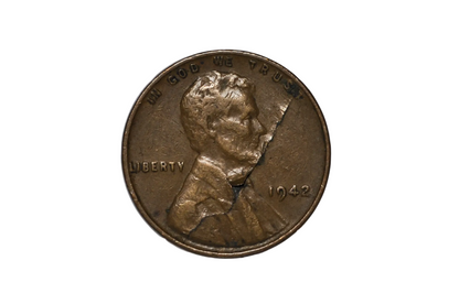 1942 Lincoln Penny Lamination Error Obverse Only - Unique 1942 Lincoln Penny Lamination Error