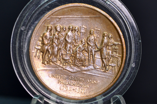 George Washington US Mint Bronze Medal Philadelphia 1792-1971 - 1792-1971 Philadelphia Mint Commemorative Bronze Medal