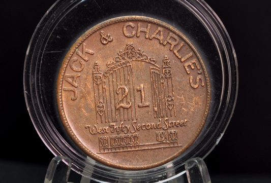 Vintage "21" Club NYC Jack & Charlie's Speakeasy Token - Rare Jack & Charlie's 21 West 52nd Street Pig Rear