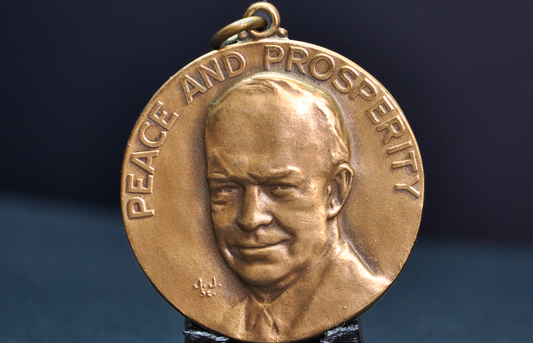 1960 "Dinner With Ike" Dwight D. Eisenhower Bronze Medallion - Vintage 1960 Eisenhower "Peace and Prosperity" Commemorative Medal