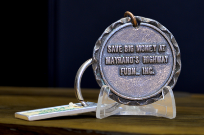 1969 Lucky Penny Keychain with 1973/74 New Hampshire "Live Free or Die" Mini License Plate Tag DH469 - Vintage 1969 Lincoln Penny Lucky Coin Keychain & NH State License Plate Key Tag