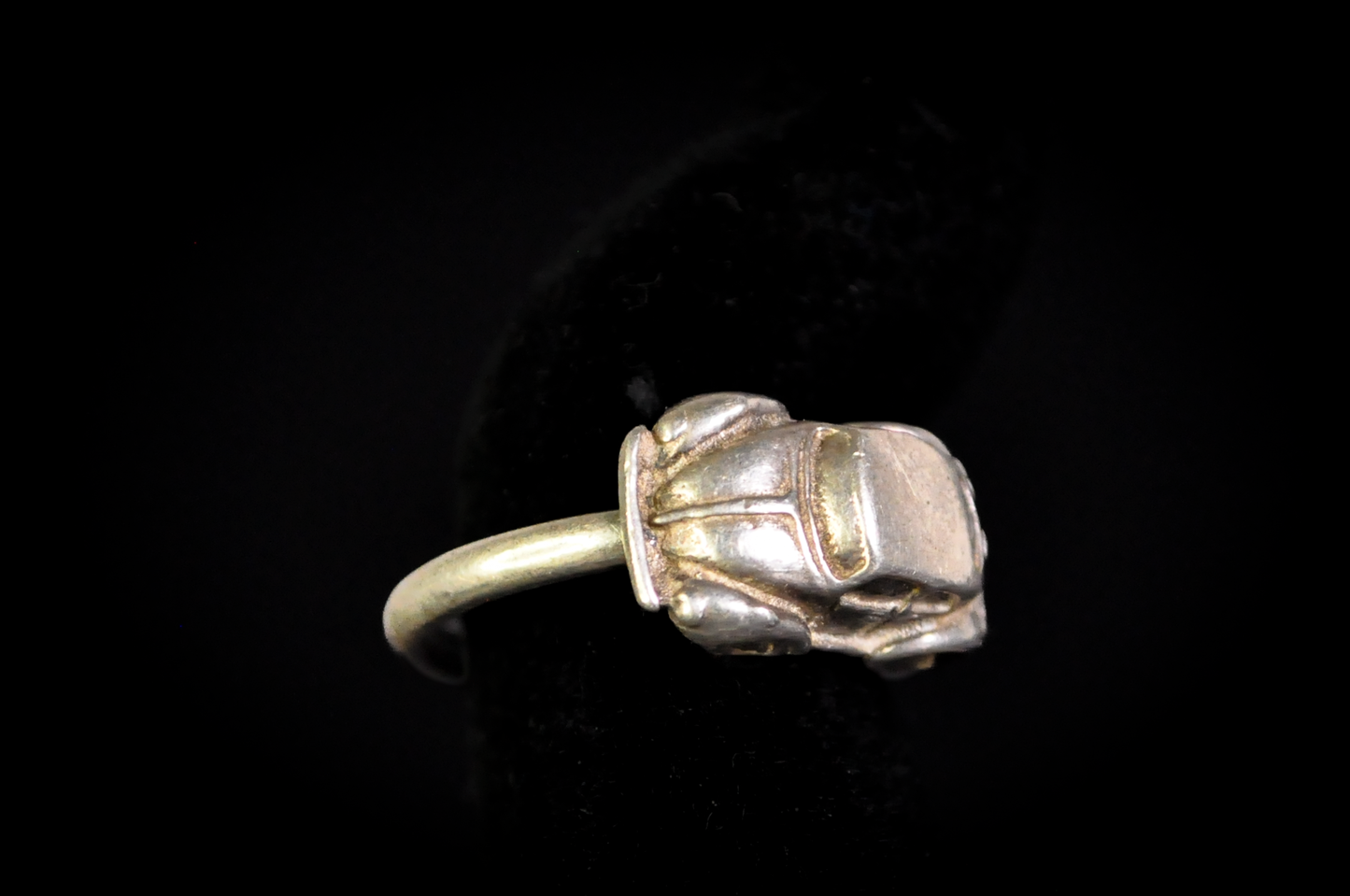 Handcrafted Sterling Silver Classic VW Beetle Ring Size 5.5 - Unique 3D Miniature Volkswagen Bug Silver Ring Size 5.5