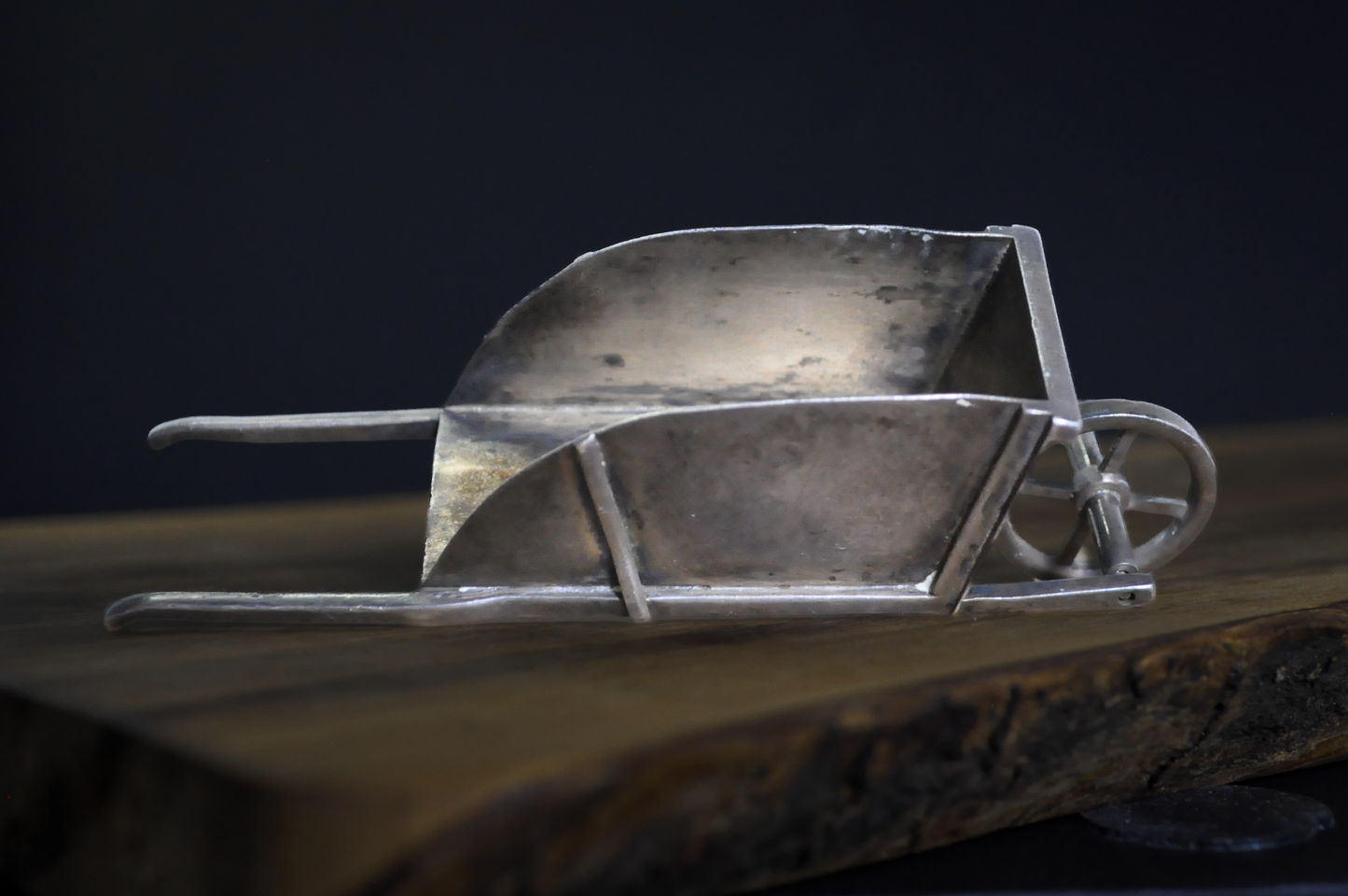 Antique Sterling Silver Wheelbarrow Salt Cellar Damage Missing Wheel Vintage Sterling Silver Miniature Wheelbarrow Damaged Missing One Wheel