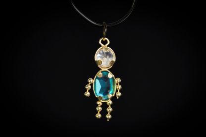 14k Yellow Gold Birthstone Baby Charms Individual Boy & Girl Pendants - Vintage 14k Gold Mother's Jewelry Charms Choose Your Boy or Girl Birthstone