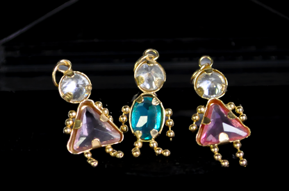 14k Yellow Gold Birthstone Baby Charms Individual Boy & Girl Pendants - Vintage 14k Gold Mother's Jewelry Charms Choose Your Boy or Girl Birthstone