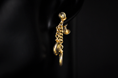 Vintage Alice Brand Wedding Rings Dangle Earrings Clip On - Antique Wedding Ring Earrings Clip On