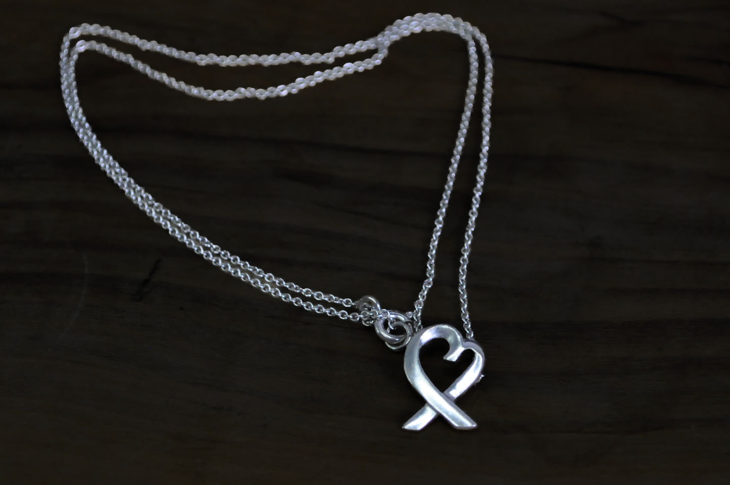 ATI Stamped Sterling Silver 925 Heart Necklace and Earring Set - Sterling Silver Loving Heart Style Necklace and Stud Earrings