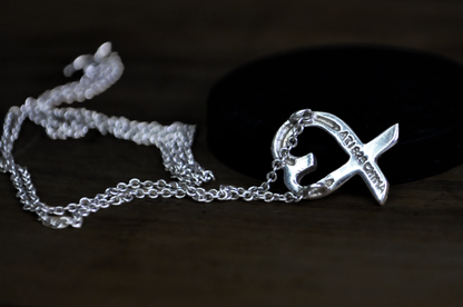 ATI Stamped Sterling Silver 925 Heart Necklace and Earring Set - Sterling Silver Loving Heart Style Necklace and Stud Earrings