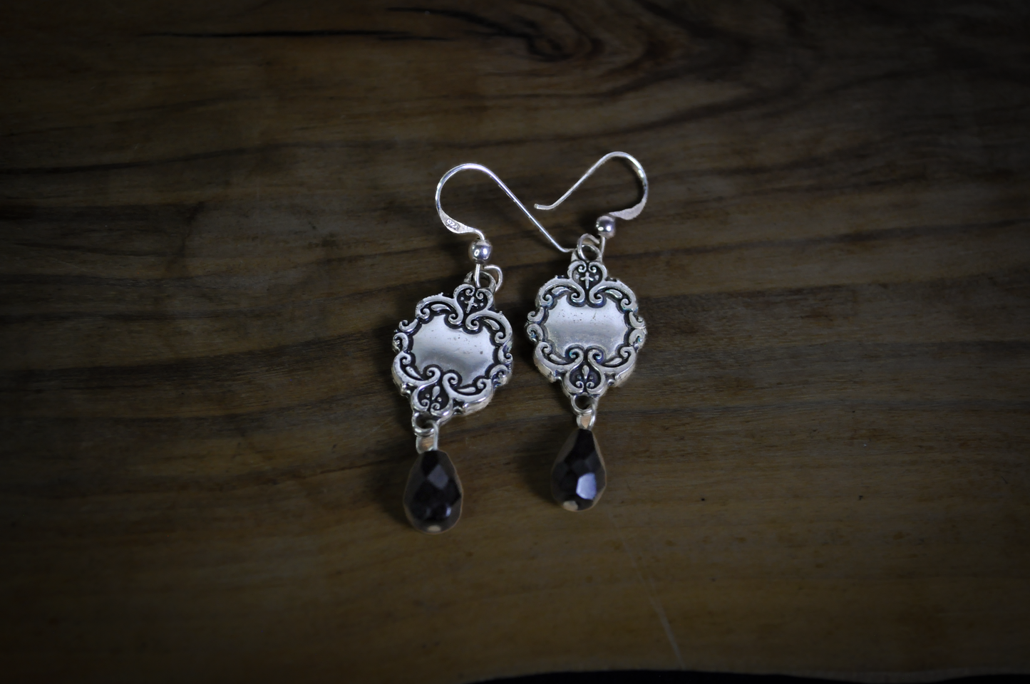 Vintage Blessing Jewelry Set Religious Charm Bracelet and Earrings - Blessing Antique Silver-Tone Charm Bracelet and Earring Set