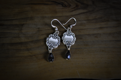 Vintage Blessing Jewelry Set Religious Charm Bracelet and Earrings - Blessing Antique Silver-Tone Charm Bracelet and Earring Set