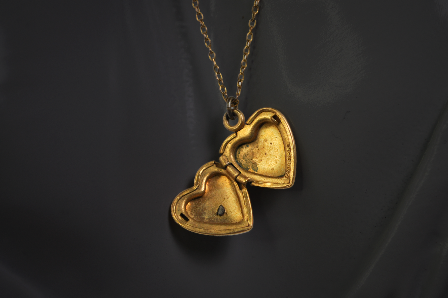 Religious Mother of Pearl Heart Locket with Gold Cross 12k GF Pendant and Original Matching Chain - Vintage 1/20 12k Gold Filled Heart Cross Locket with Original Chain