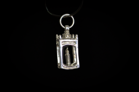 Vintage .925 Sterling Silver Lantern Niche Charm - Antique Style Sterling Silver Architectural Lantern Pendant