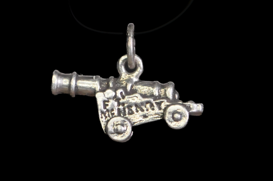 Vintage Sterling Silver Fort McHenry Cannon Charm Pendant - Vintage Fort McHenry Rodman Smoothbore Cannon Sterling Silver Charm