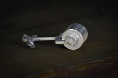 Vintage Articulated Lawn Roller Charm in Sterling Silver - Moveable Miniature Garden Roller Pendant