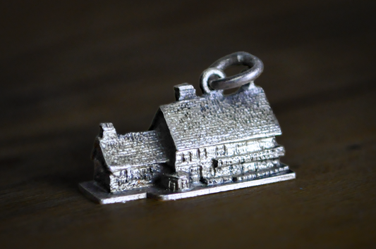 Vintage Sterling Silver Trapp Family Lodge Souvenir Charm - Trapp Family Lodge Stowe Vermont 3D Sterling Silver Building Charm