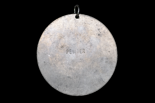 Vintage 1976 Kittery Maine Bicentennial Pewter Medallion Spirit of '76 Pendant - 1976 Kittery Maine Bicentennial Large Pewter Pendant Medal