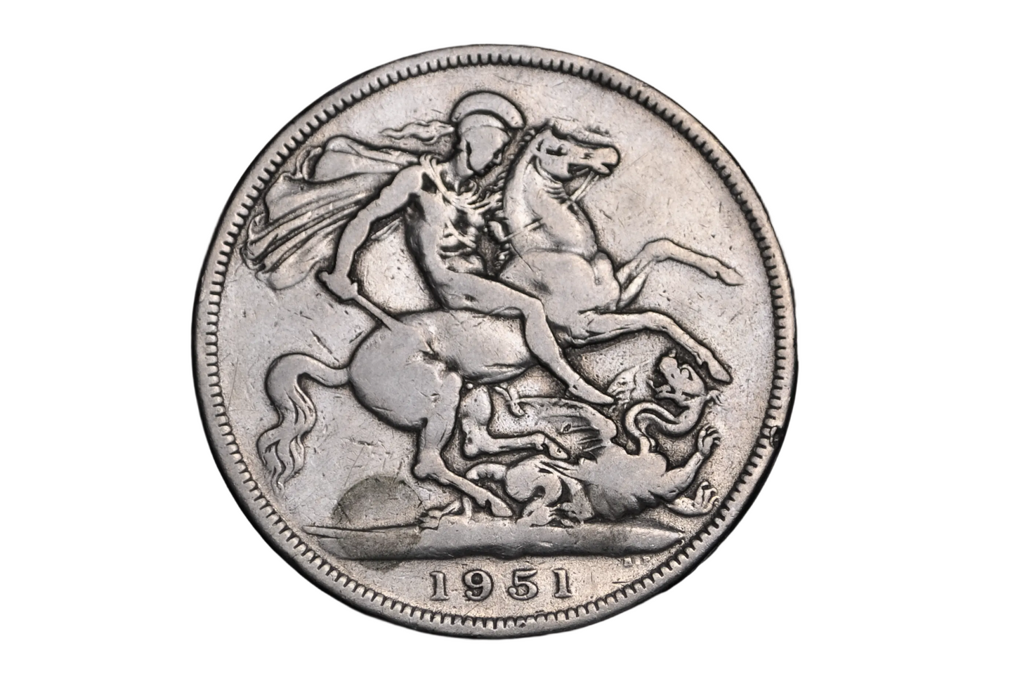 Vintage 1951 King George VI Festival of Britain Crown Coin - 1951 British Five Shillings Commemorative Cupronickel Coin