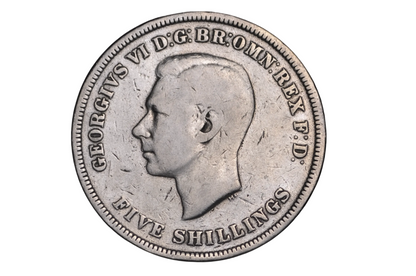 Vintage 1951 King George VI Festival of Britain Crown Coin - 1951 British Five Shillings Commemorative Cupronickel Coin
