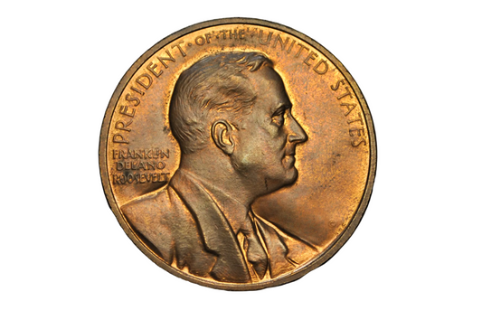 Franklin D. Roosevelt U.S. Mint Presidential Bronze Medal - Vintage FDR Commemorative Bronze Medal by J.R.Sinnock