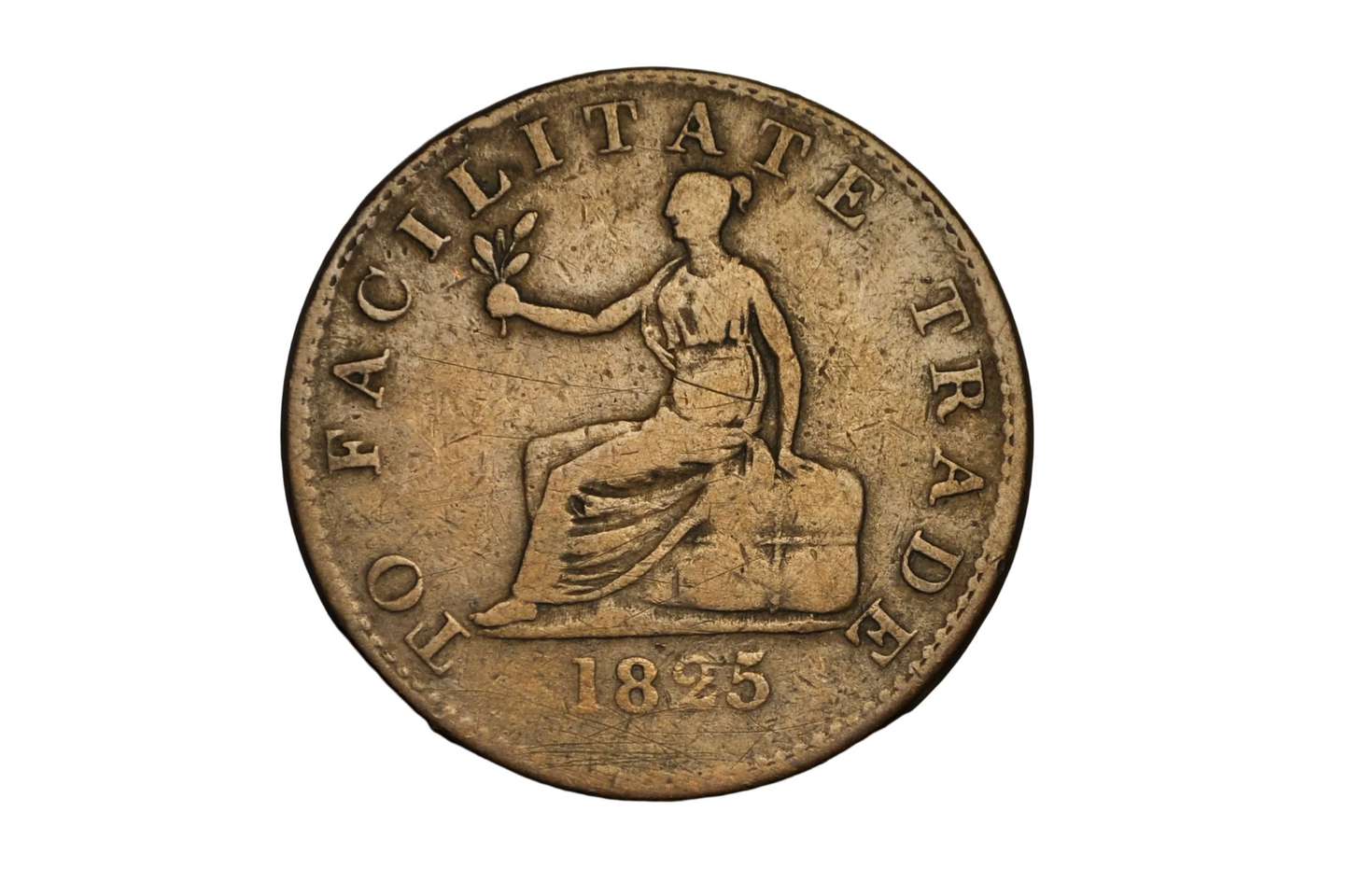 1825 Lower Canada "To Facilitate Trade" Token - 1825 British Colonies Half Penny Copper Trade Token