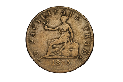 1825 Lower Canada "To Facilitate Trade" Token - 1825 British Colonies Half Penny Copper Trade Token